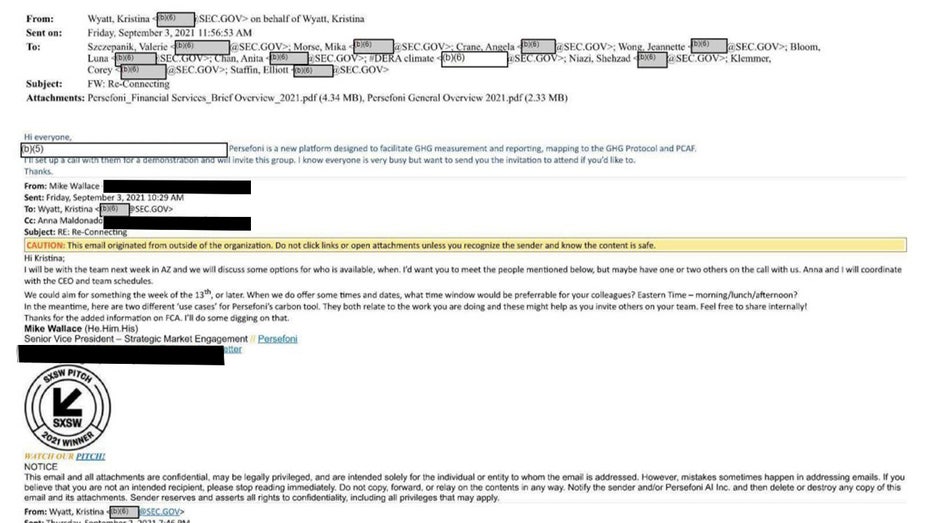 research report disclosure requirements An initial exchange between Wyatt and Persefoni executives occurs in September 2021. Wyatt then invites other government officials to join in a meeting with the company weeks later.