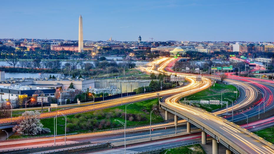 aerial position of Washington, DC