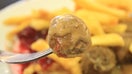 This picture taken on February 25, 2013 shows meatballs at IKEA department store in Brno. Ikea pulls meatballs from 14 European countries after horsemeat was found in the product by Czech authorities.
AFP PHOTO/ RADEK MICA        (Photo credit should read RADEK MICA/AFP via Getty Images)