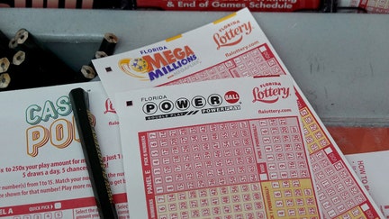 Forms to pick numbers for Powerball are on display in a store on October 04, 2023 in Miami, Florida.