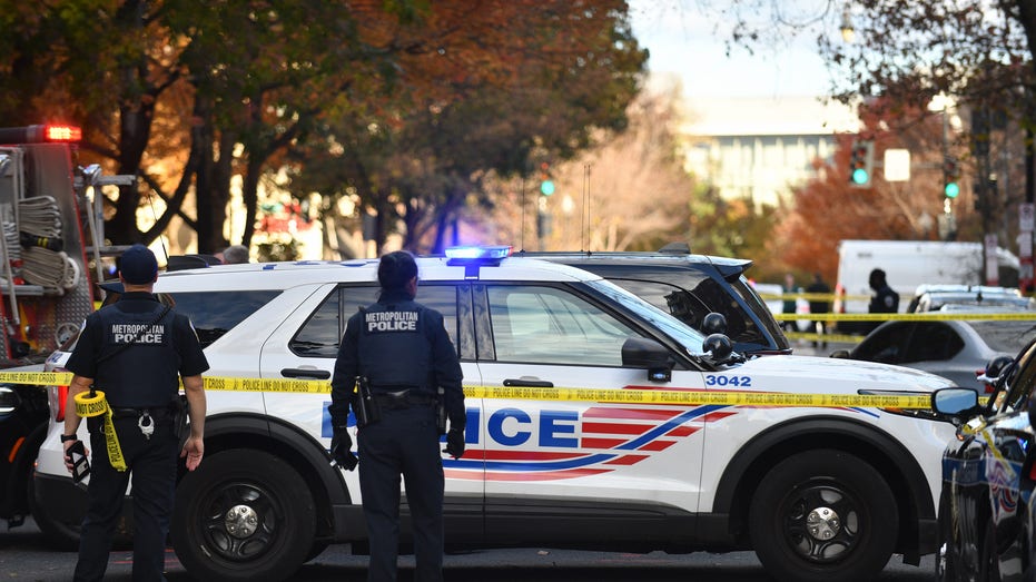 DC Police car with crime scene tape