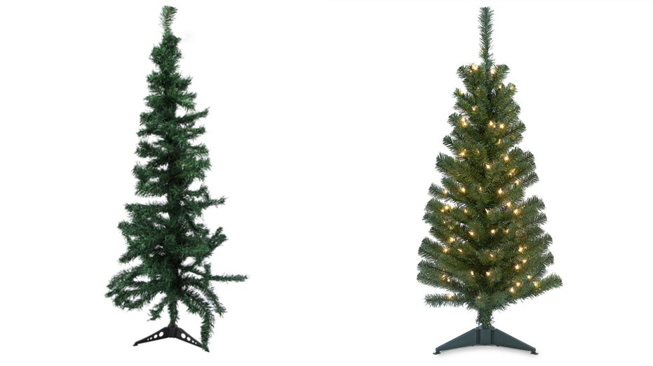 artificial christmas tree split