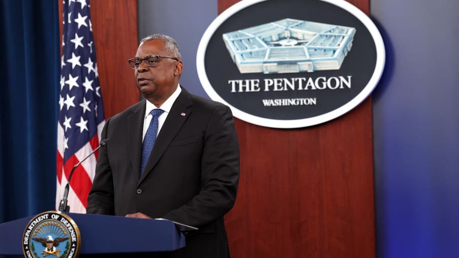 Secretary of Defense Lloyd Austin speaks at Pentagon