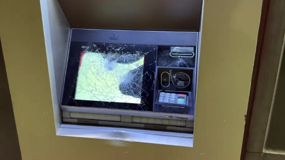 smashed ATM