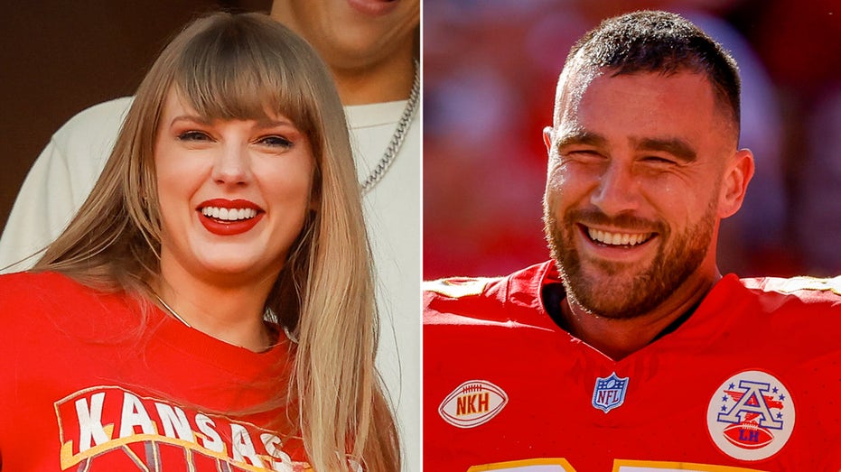 Taylor Swift sports a Kansas City Chiefs red sweatshirt at Travis Kelces game