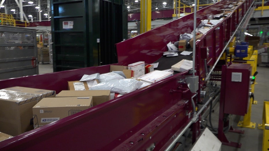 Packages are processed to be sent in time for Christmas
