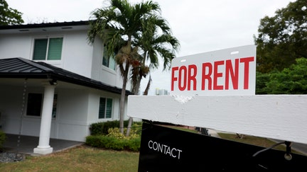 A "for rent" sign is posted in front of a home on December 12, 2023 in Miami, Florida. 