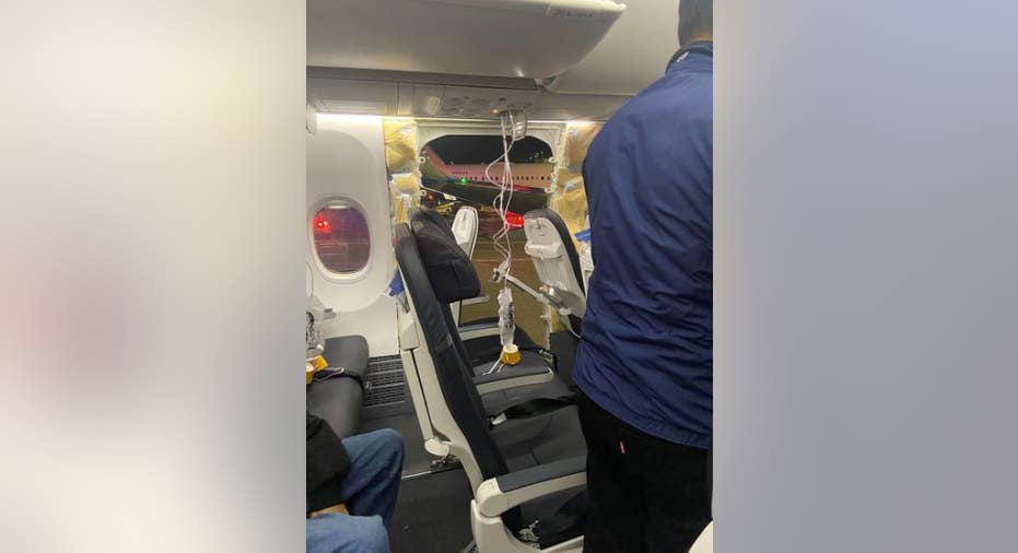 Passenger oxygen masks hanging