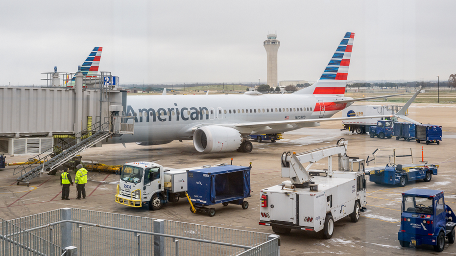 American Airlines plane in Austin, Texas