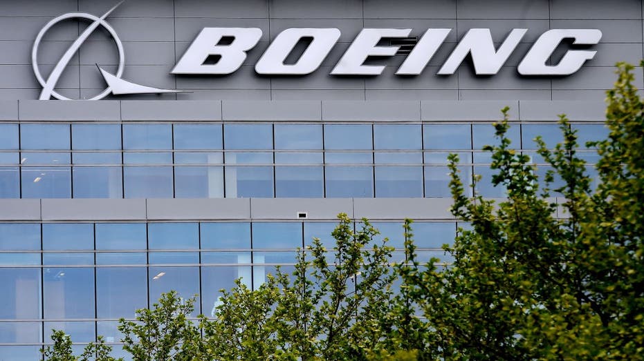 Boeing logo on building