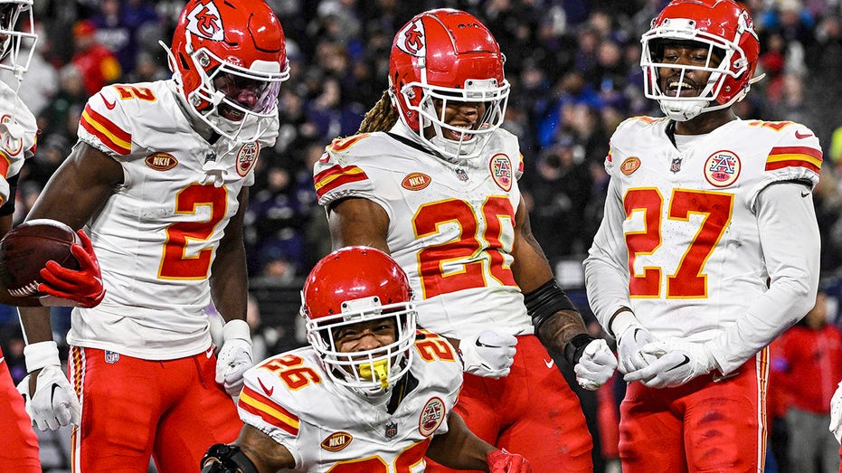 Chiefs players celebrate