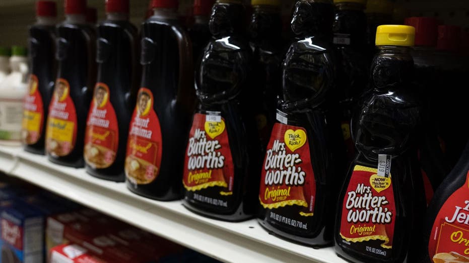 Dozens of Mrs. Butterworth's bottles