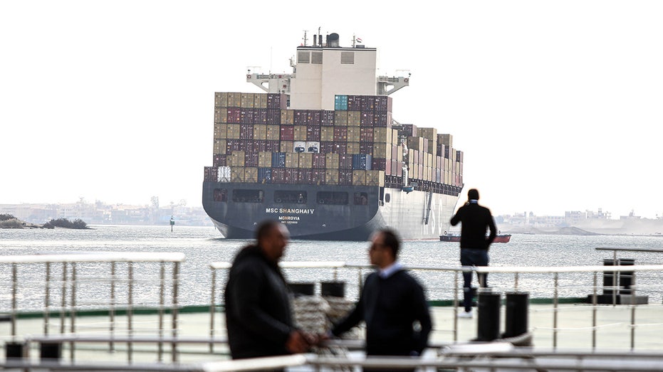 Cargo ship in Suez Canal