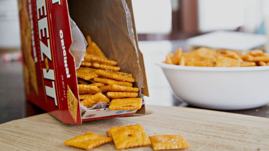 Close-up of Cheez-It crackers