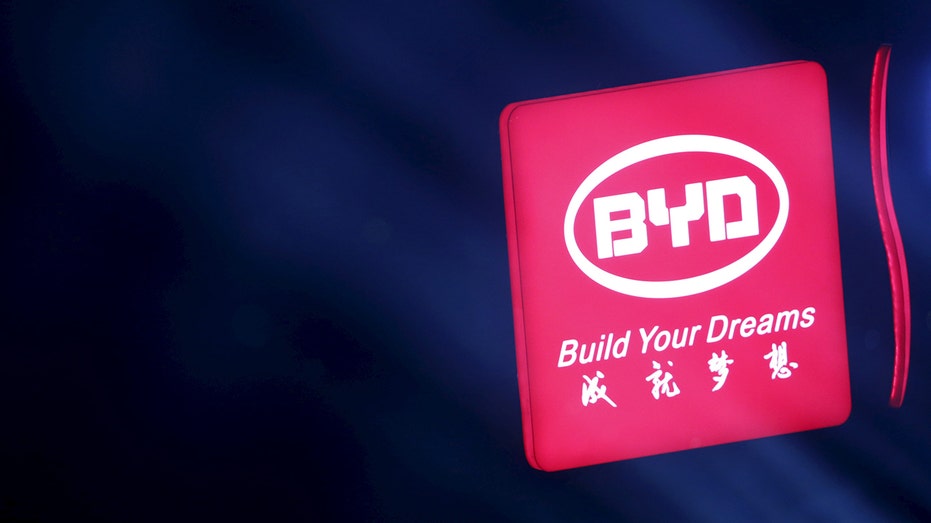 The BYD logo on display