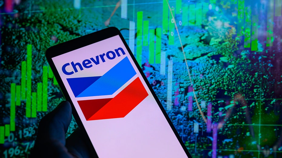Chevron logo on smartphone