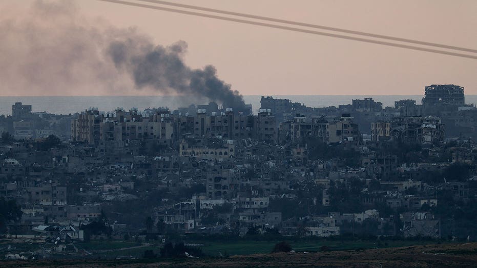 A general view of Gaza City after an Israeli airstrike