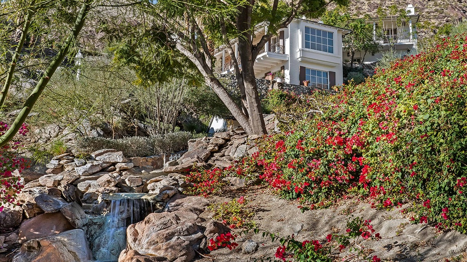 Waterfall in front of Suzanne Somers' house