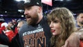 Travis Kelce #87 of the Kansas City Chiefs celebrates with Taylor Swift after a 17-10 victory against the Baltimore Ravens in the AFC Championship Game at M&T Bank Stadium on January 28, 2024 in Baltimore, Maryland. (Photo by Patrick Smith/Getty Images) - Fox News
