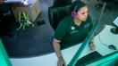 Communications officer Taylor Fuselier works in the Harris County 911 Call Center on May 18, 2021, in Houston.