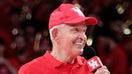 Jim &quot;Mattress Mack&quot; McIngvale hypes the crowd as the Norfolk State Spartans play the Houston Cougars at Fertitta Center on November 29, 2022 in Houston, Texas.