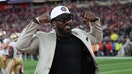 Patrick Willis, NFL Hall of Fame Class of 2024 Steve McMichael during Super Bowl LVIII between the Kansas City Chiefs and the San Francisco 49ers at Allegiant Stadium on February 11, 2024 in Las Vegas, NV.