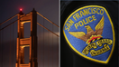 San Francisco Golden Gate Bridge and Police Badge split image