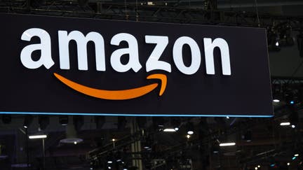Amazon signage during the 2024 CES event in Las Vegas, Nevada, US, on Wednesday, Jan. 10, 2024. The event typically doubles as a preview of how tech giants and startups will market their wares in the coming year and if early announcements are any indication, AI-branded products will become the new "smart" gadgets of 2024.  - Fox Business News