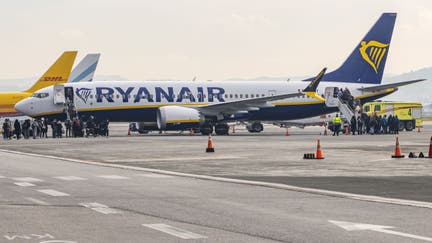 Passengers boarding a Boeing 737 MAX 8-200 passenger airplane of Ryanair low cost airline carrier at Thessaloniki Makedonia International Airport SKG in Thessaloniki, Greece on January 2024. - Fox Business News