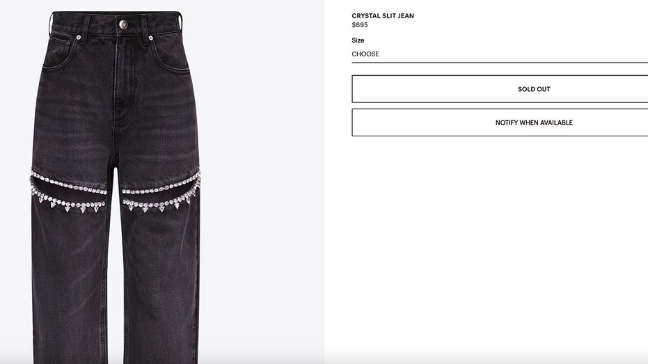 AREA website jeans sold out