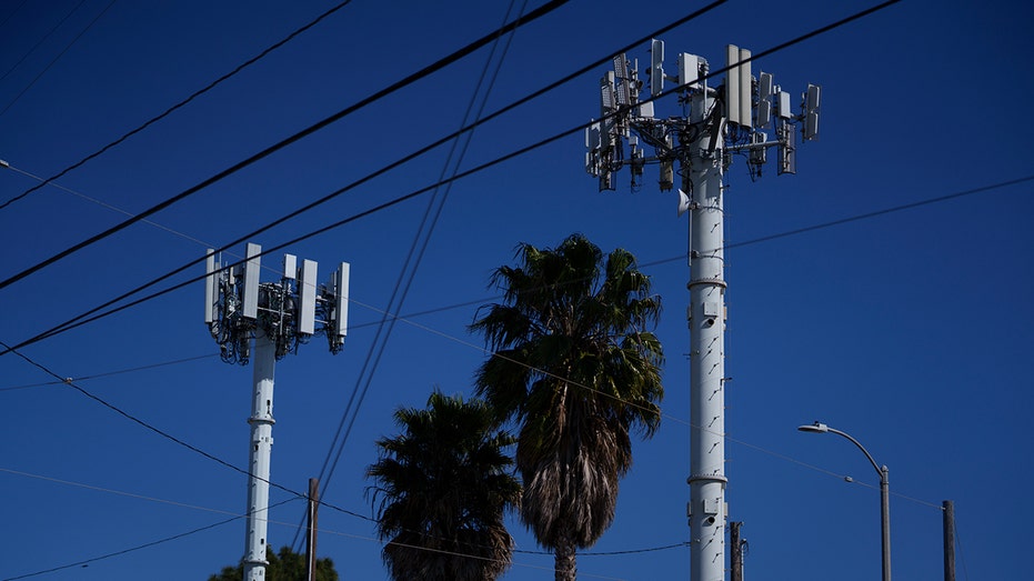 Cellular towers are shown in Redondo Beach, California