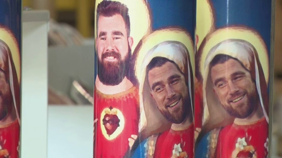 Super Bowl themed celebrity candles