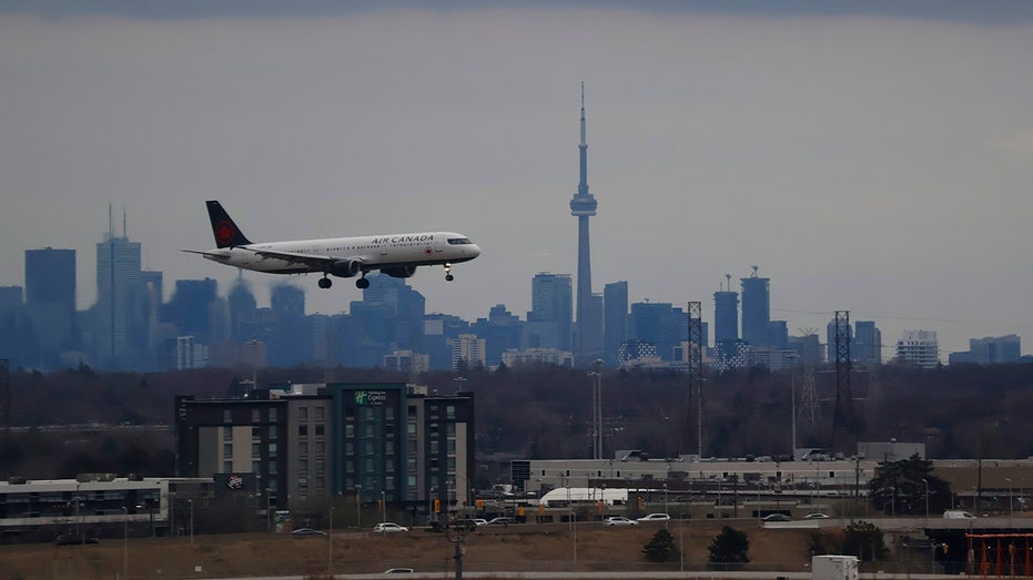 Flight landing at Toronto airport