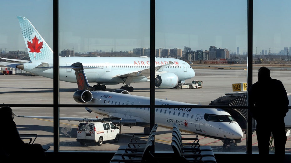 Planes parked at Toronto airport