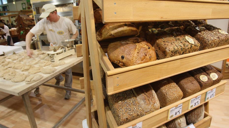 Baker kneading bread
