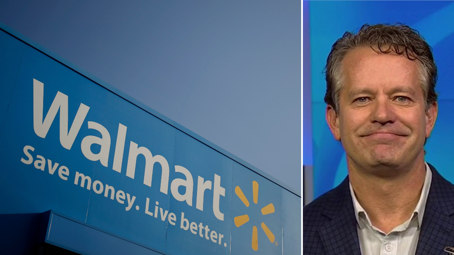 Walmart sign (left) John Furner (Right)