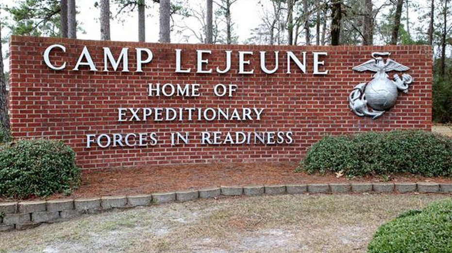 The sign at the enterence to Camp Lejuene