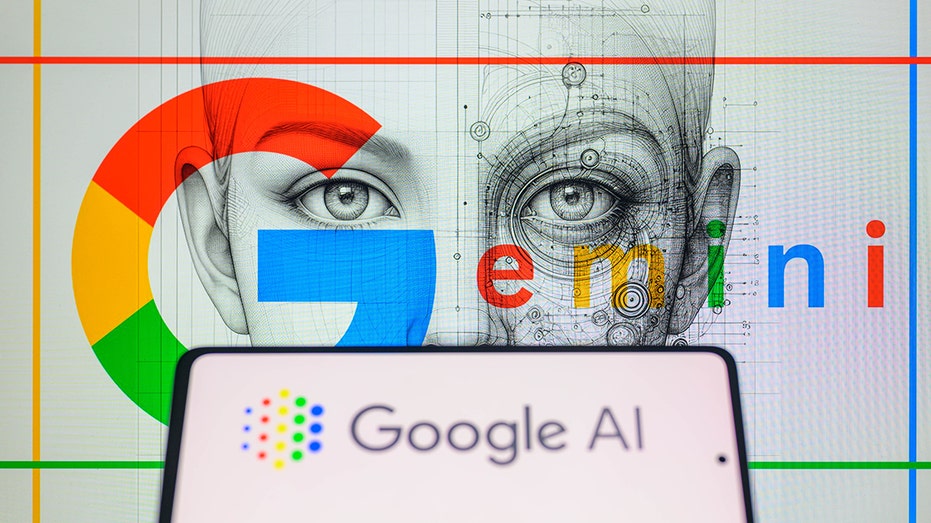 Photo illustration of Googles AI exemplary Gemini
