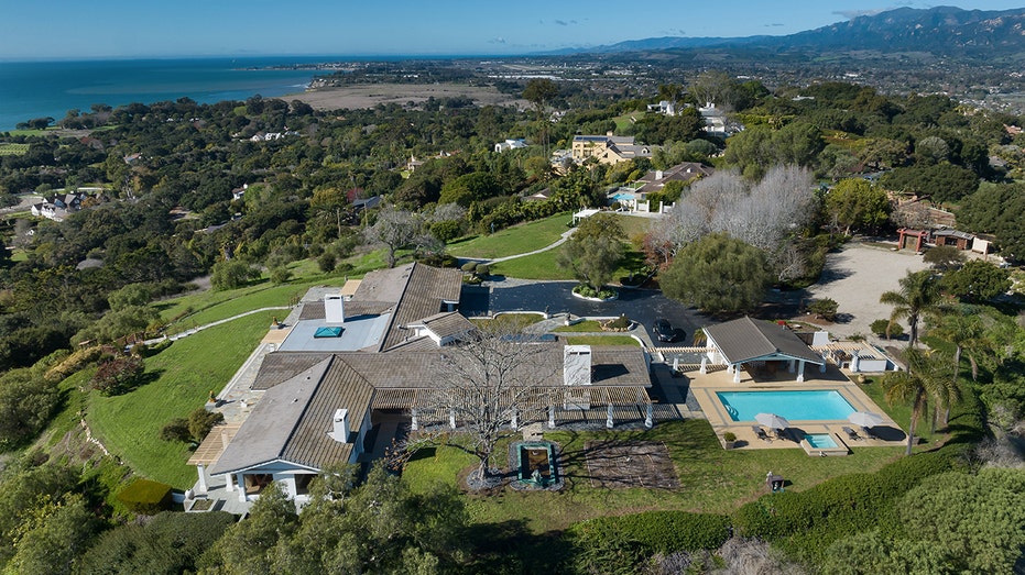 An overhead view of the $88 million property in Hope Ranch
