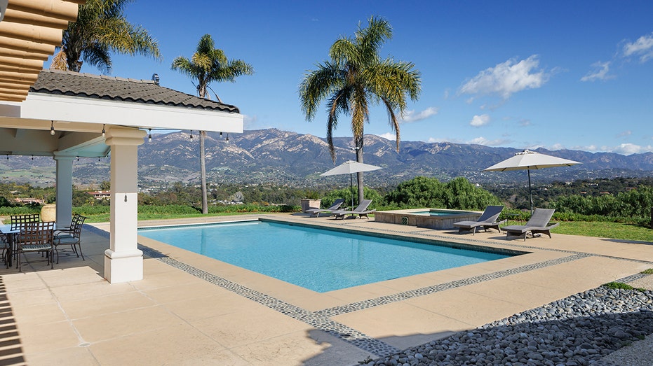 The pool near the home