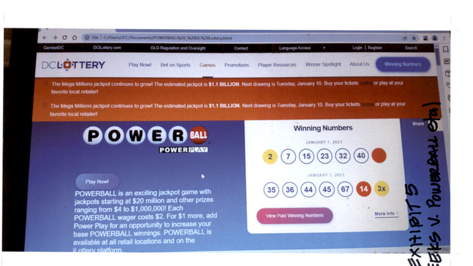 Two lottery winning sets on the website