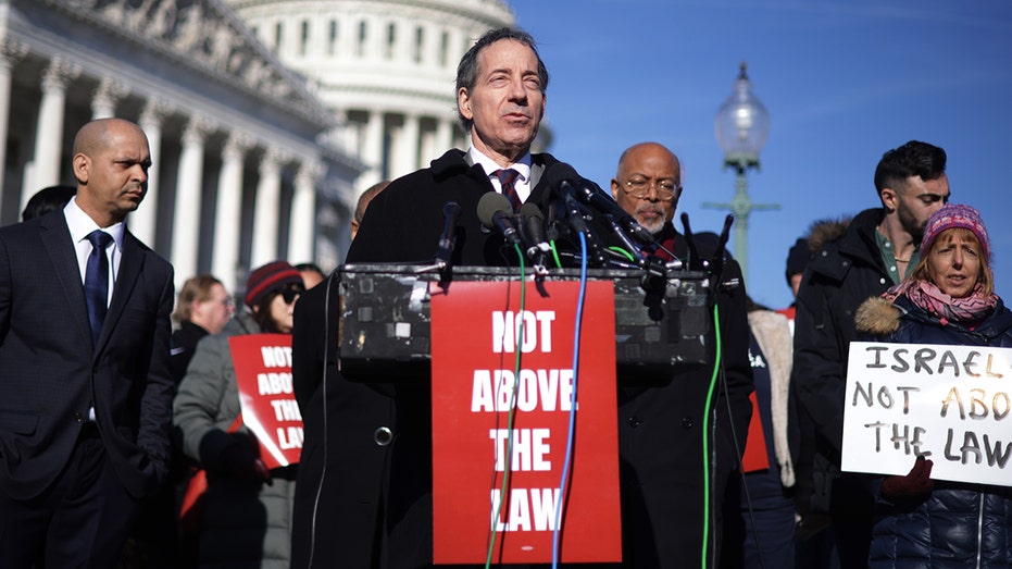 Rep. Jamie Raskin speaks at a news conference on Capitol Hill