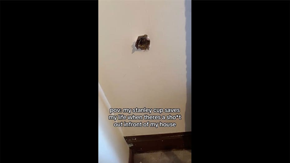 Bullet hole through wall