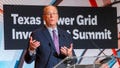 HOUSTON, TEXAS - FEBRUARY 6: Lieutenant Governor Dan Patrick, right, listens as Larry Fink, Chairman and Chief Executive Officer of BlackRock, makes a statement during opening remarks of the Texas Power Grid Investment Summit, Tuesday, Feb. 6, 2024 in Houston. (Kirk Sides/Houston Chronicle via Getty Images) - Fox News