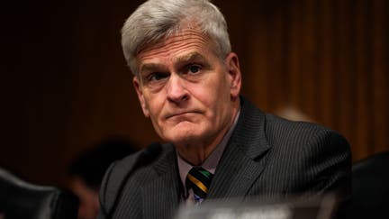 Senator Bill Cassidy, a Republican from Louisiana and ranking member of the Senate Health, Education, Labor, and Pensions Committee, during a hearing on drug prices in Washington, DC, US, on Thursday, Feb. 8, 2024. The hearing represents Chairman Sanders latest effort to reduce prescription drug prices, with the potential to reshape how prices are distributed in the US health care system, affecting costs for millions of Americans.