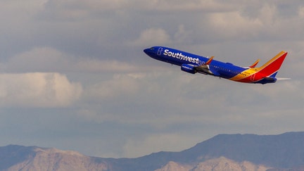 FILE PHOTO: A Southwest commercial airliner takes off from Las Vegas International Airport in Las Vegas, Nevada, U.S., February 8, 2024. REUTERS/Mike Blake/File Photo  - Fox Business News