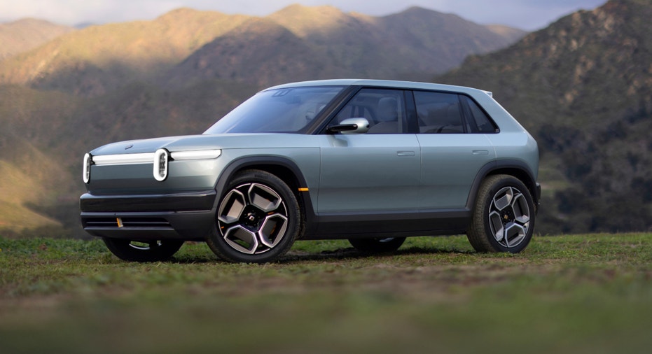 The exterior of Rivian's R3 electric SUV.