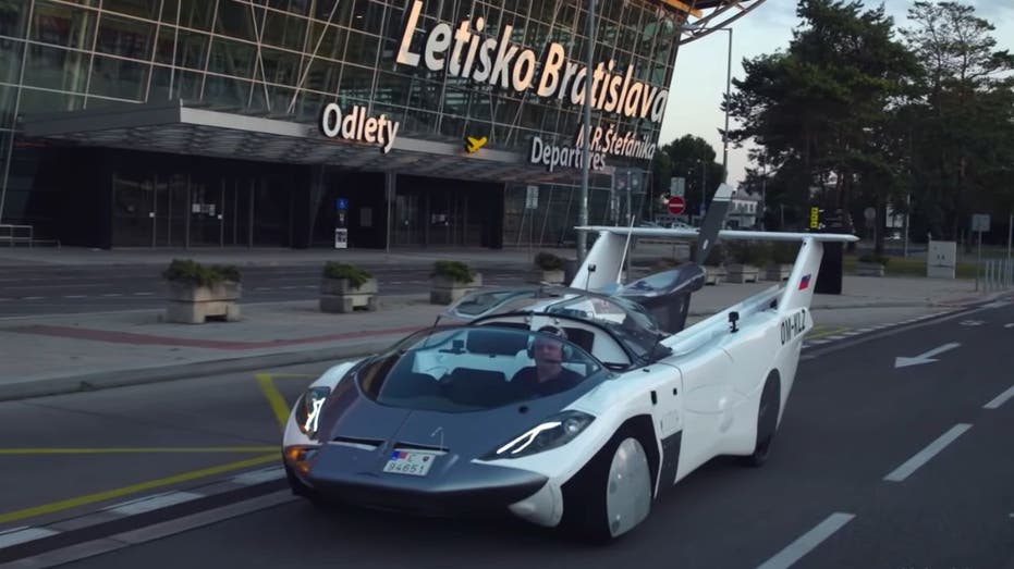flying car on the road