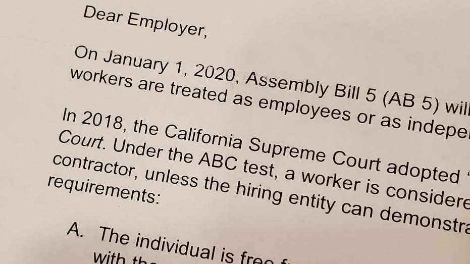 California AB5 Business Notice