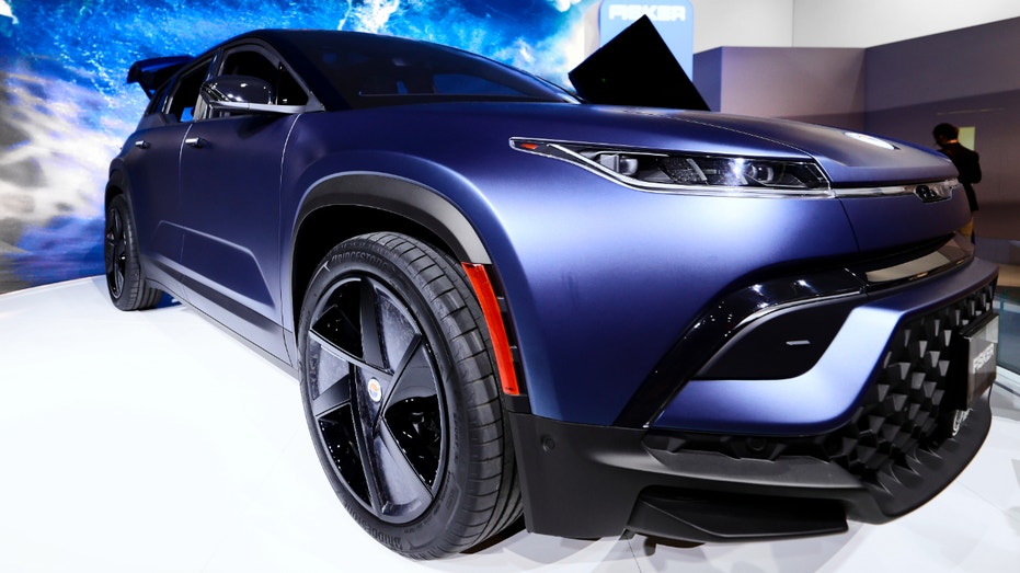 The Fisker Ocean, the all electric SUV from the American automaker, exhibited at Mobile World Congress (MWC), on March 3, 2022 in Barcelona, Spain.